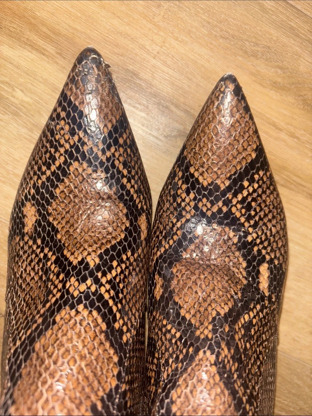 Stuart Weitzman Snake-Print Brown Over-the-Knee Boots